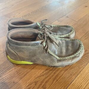 Twisted X Kids Brown Chukka Boots with Yellow Accents